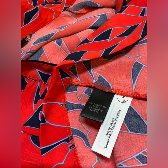 Ann Taylor Floral Ruffle Shirtdress in Night Sky Sz Small - Picture 10 of 11